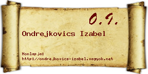 Ondrejkovics Izabel névjegykártya